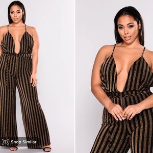 Fashion Nova “Kenna” Metallic Jumpsuit! 🌟🖤🌟🖤